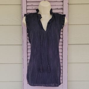 NWT 💗 JOIE Chic Ruffle Sleeveless V-Neck  Lined Blouse Top M